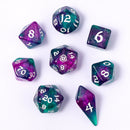 Wyrmforged Rollers - Rounded Edge 8 Piece Dice set - Jesters Cloak