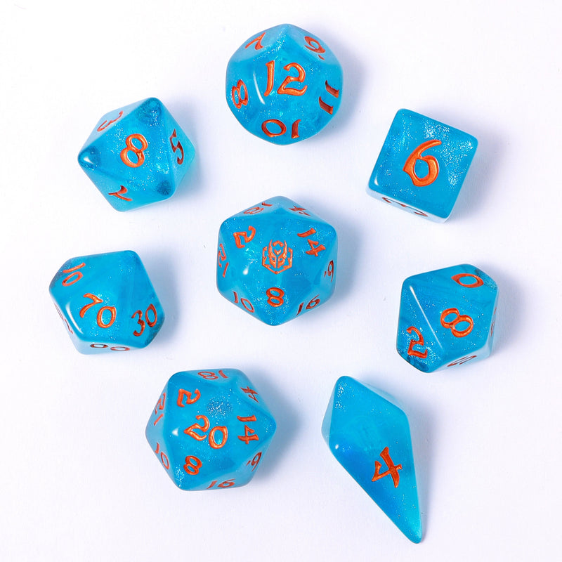 Wyrmforged Rollers - Rounded Edge 8 Piece Dice set - Ray of Frost