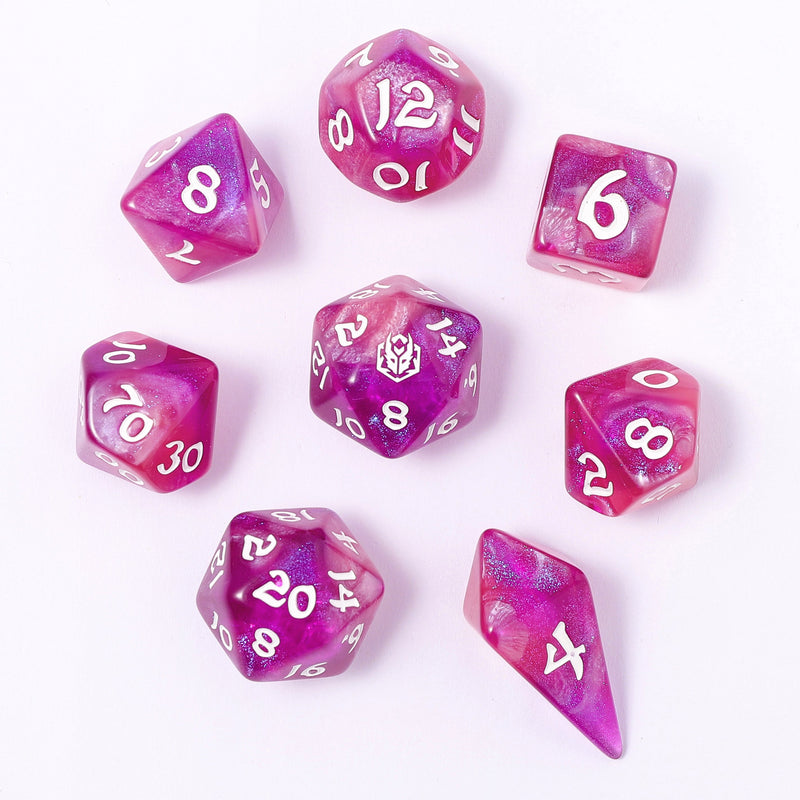 Wyrmforged Rollers - Rounded Edge 8 Piece Dice set - Witchs Brew