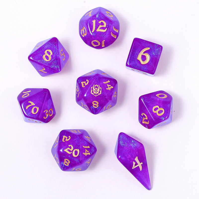 Wyrmforged Rollers - Rounded Edge 8 Piece Dice set - Hex Appeal