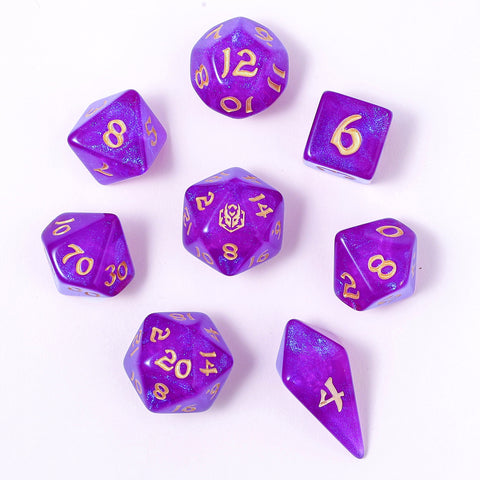 Wyrmforged Rollers - Rounded Edge 8 Piece Dice set - Hex Appeal