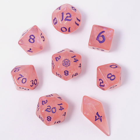 Wyrmforged Rollers - Rounded Edge 8 Piece Dice set - Elixir of Life