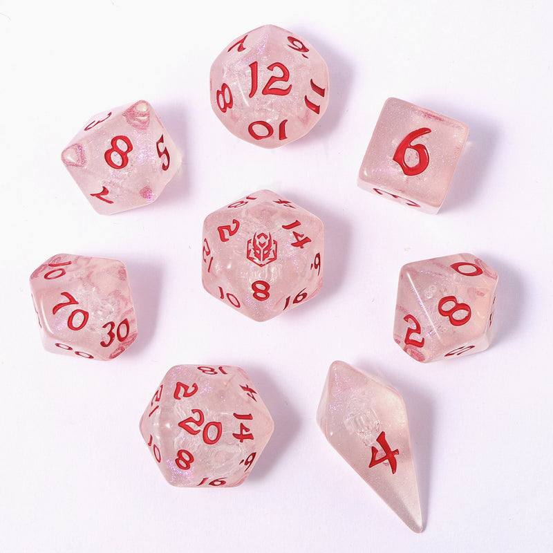 Wyrmforged Rollers - Rounded Edge 8 Piece Dice set - Winter Solstice