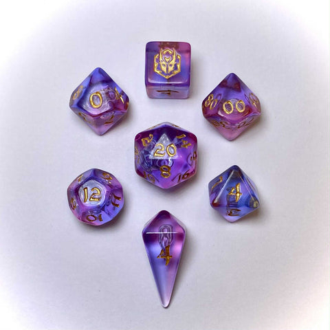 Wyrmforged Mini Polymer RPG Dice Set -  Unicorn Tears