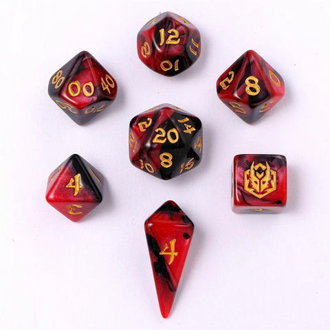 Wyrmforged Mini Polymer RPG Dice Set - Blood Pact