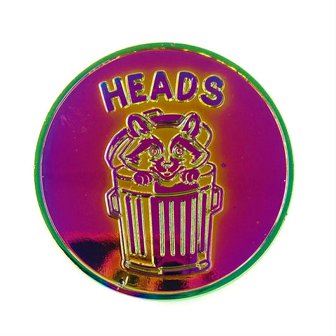 Trash Bandit Heads and Tails Coin - Rainbow