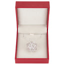 Dragon's Eye D20 Necklace - Silver with Pink Gems