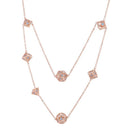 Dragon's Eye 7 die Necklace - Rose Gold w/Blue Gems