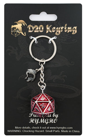 D20 Keychain - Behemoth Blood on Gunmetal