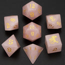 BRB001 Dragon's Hoard Gem Stone Dice Set - Rose Quartz