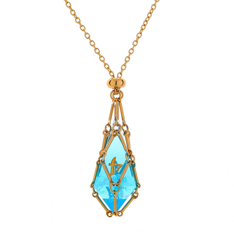 Mysticage Dice Chain Necklace with D4 - Gold Chain