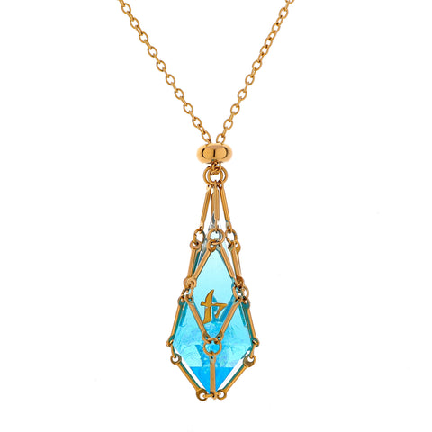 Mysticage Dice Chain Necklace with D4 - Gold Chain
