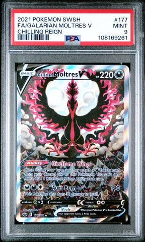 2021 POKEMON SWORD & SHIELD CHILLING REIGN #177 FA/GALARIAN MOLTRES V CHILLING REIGN