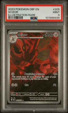 2023 POKEMON OBF EN-OBSIDIAN FLAMES #205 SCIZOR ILLUSTRATION RARE
