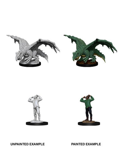 D&D Nolzur's Marvelous Miniatures Wave 11 Green Dragon Wyrmling & Afflicted Elf