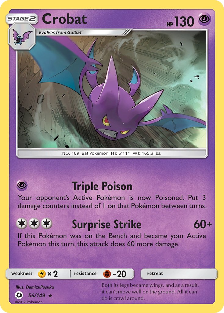 Crobat (56/149) (Cosmos Holo) (Blister Exclusive) [Sun & Moon: Base Se Crobat (56/149) (Cosmos Holo) (Blister Exclusive) [Sun & Moon: Base Se