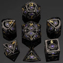 HY00161 Dragon's Eye Hollow Metal Dice Set - Purple Gems