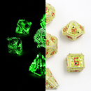 Hollow Necromancer Dice Set - Glow in the dark Green