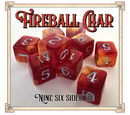 9 six-sided Fireball Char Scented Dice