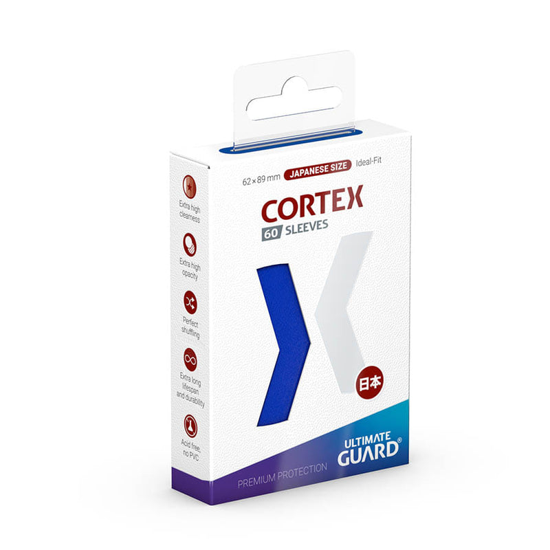 CORTEX SLEEVES: JAPANESE SIZE MATTE BLUE (60CT)