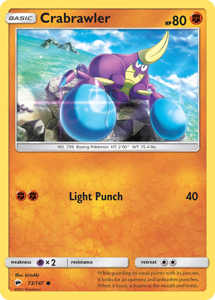 crabrawler pokemon card TCG - SV7 - 059/102 (C) The item may be similar but not exactly the same as the image (e.g Crabrawler (73/147) [Sun & Moon: